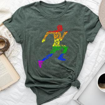 Lgbt Gay Pride Rainbow Flag Running Gear Runner Bella Canvas T-shirt - Monsterry DE