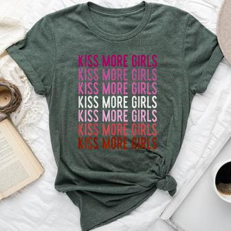 Lgbt Pride Kiss More Girls Gay Lesbian Feminist Rainbow Bella Canvas T-shirt - Monsterry AU