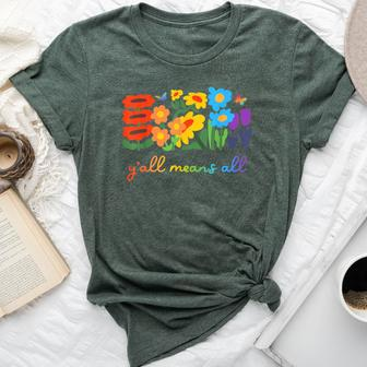 Lgbtq Diversity Y'all Pride Means All Flower Bella Canvas T-shirt - Seseable