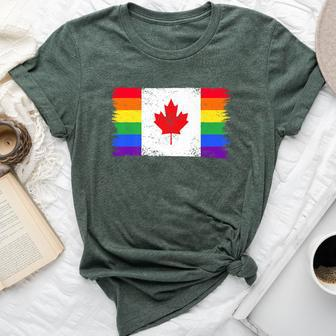 Lgbtq Rainbow Flag Of Canada Canadian Gay Pride Bella Canvas T-shirt - Monsterry UK