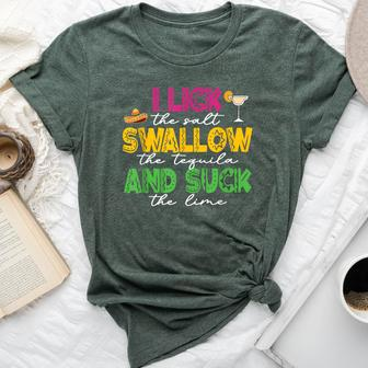 I Lick The Salt Swallow The Tequila Cinco De Mayo Drinking Bella Canvas T-shirt | Mazezy