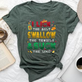 I Lick The Salt Swallow The Tequila Cinco De Mayo 2024 Bella Canvas T-shirt | Mazezy