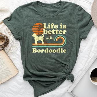 Life Better Bordoodle Vintage Dog Mom Dad Bella Canvas T-shirt - Monsterry