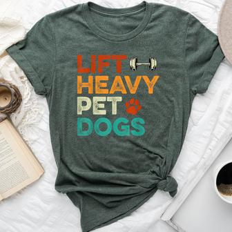 Lift Heavy Pet Dogs Gym Workout Pet Lover Canine Women Bella Canvas T-shirt - Monsterry AU