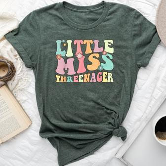 Little Miss Threenager 3Rd Birthday 3 Year Old Girl Bella Canvas T-shirt - Seseable