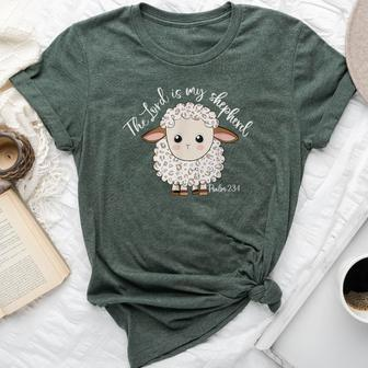 The Lord Is My Shepherd Christian Sheep Bella Canvas T-shirt - Monsterry DE