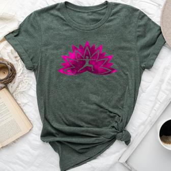 Lotus Flower Meditation Yoga Woman Silhoutte Bella Canvas T-shirt - Monsterry AU