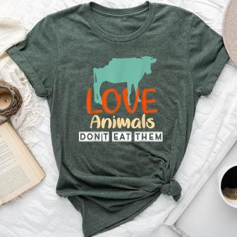 Love Animals Don't Eat Them Vegetarian Be Kind To Animals Bella Canvas T-shirt - Monsterry
