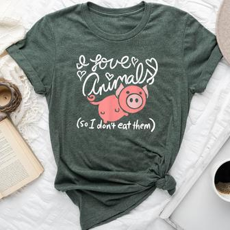 I Love Animals So I Don't Eat Them Be Kind To All Kind Bella Canvas T-shirt - Monsterry UK