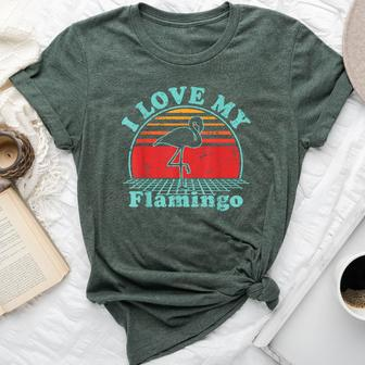 I Love My Flamingo Vintage 80S Style Bella Canvas T-shirt - Monsterry