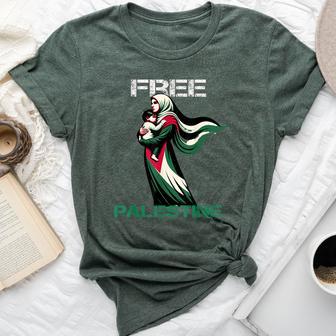 I Love Free Palestine Mother Children Gaza Strip Palestinian Bella Canvas T-shirt - Monsterry DE