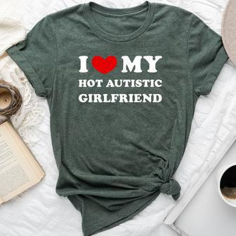 I Love My Hot Autistic Girlfriend I Heart My Autistic Gf Bella Canvas T-shirt - Thegiftio UK