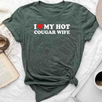 I Love My Hot Cougar Wife I Heart My Hot Cougar Wife Bella Canvas T-shirt - Seseable