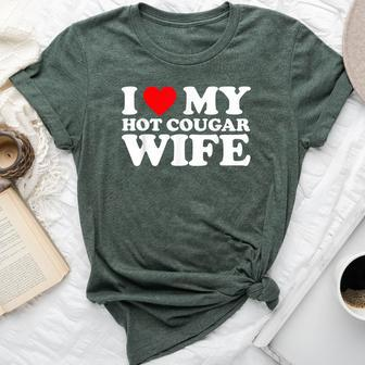 I Love My Hot Cougar Wife I Heart My Hot Cougar Wife Bella Canvas T-shirt - Monsterry AU