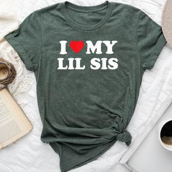 I Love My Lil Sis Big Little Sister Matching Bella Canvas T-shirt - Monsterry CA