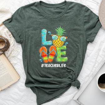 Love Pineapple Summer Teacher Life Bella Canvas T-shirt - Monsterry UK