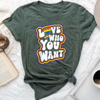 Love Who You Want Gay Pride Lgbt Rainbow Bella Canvas T-shirt - Monsterry