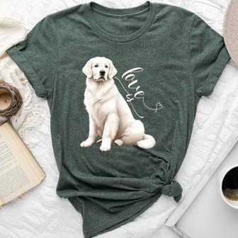 Love Is White English Cream Golden Retriever Mom Dog Puppy Bella Canvas T-shirt - Seseable