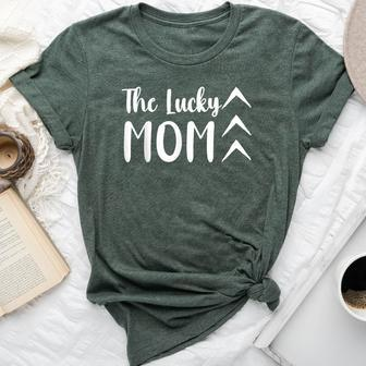 The Lucky Mom Down Syndrome Awareness Three Arrow 21 Bella Canvas T-shirt | Mazezy