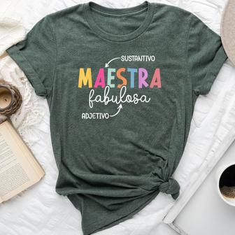 Maestra Fabulosa Maestra De Español Spanish Teacher Bella Canvas T-shirt - Thegiftio UK