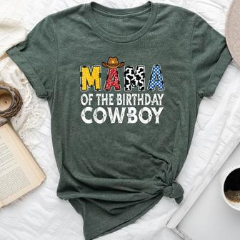 Mama 1St Birthday Cowboy Western Mama Birthday Boy Bella Canvas T-shirt - Seseable