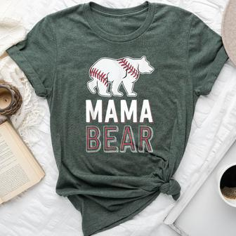 Mama Bear Mom S For Softball Game Bella Canvas T-shirt - Monsterry