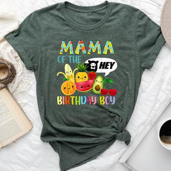 Mama Of The Birthday Boy Family Fruit Birthday Hey Bear Bella Canvas T-shirt - Seseable