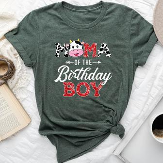 Mama Of The Birthday Boy Farm Cow Mommy Mama 1St Bella Canvas T-shirt - Monsterry