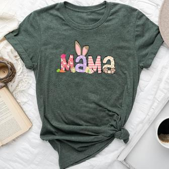 Mama Bunny Easter Mom Pregnancy Expecting Rabbit Mama Bella Canvas T-shirt | Mazezy CA