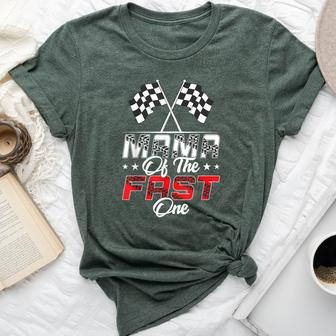 Mama Of The Fast One First Birthday Racing Car Family Bella Canvas T-shirt - Thegiftio UK