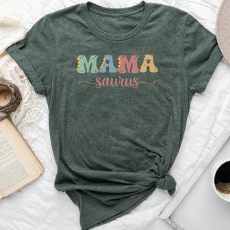 Mamy Saurus Mother's Day Family Matching Mom Dinosaur Moma Bella Canvas T-shirt - Seseable