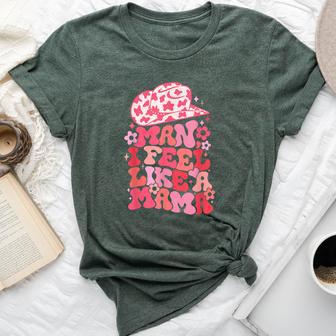 Man I Feel Like A Mama Retro Western Baby Announcement Bella Canvas T-shirt - Thegiftio UK