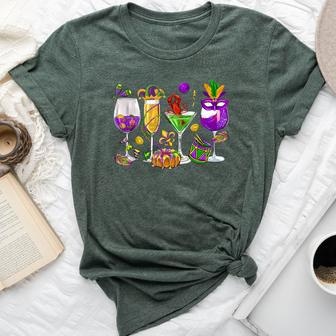 Mardi Gras Glass Of Wine Drinking Team Wine Festival Parade Bella Canvas T-shirt - Seseable