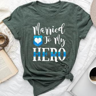 Married To My Hero Cute Police Officer Wife Bella Canvas T-shirt - Monsterry