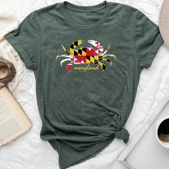 Maryland Crab Cute State Pride Flag Bella Canvas T-shirt - Monsterry UK