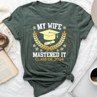 Master's Degree My Wife Mastered It Class Of 2024 Husbands Bella Canvas T-shirt | Mazezy