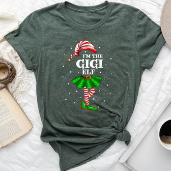 Matching Family Group I'm The Gigi Elf Christmas Bella Canvas T-shirt | Mazezy