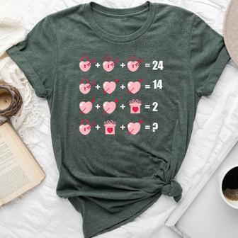 Math Equation Heart Valentines Day Cool Teacher Students Bella Canvas T-shirt - Seseable