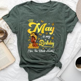May Is My Birthday African American Woman Birthday Queen Bella Canvas T-shirt - Thegiftio UK
