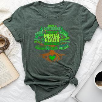 Mental Health Awareness Tree Grreen Ribbon Bella Canvas T-shirt | Mazezy DE