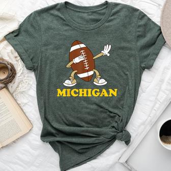 Michigan Yellow Blue Mi Foot Ball Michigan Bella Canvas T-shirt - Thegiftio UK