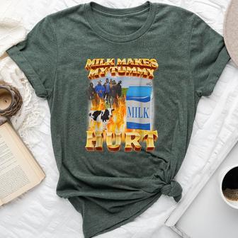 Milk Makes My Tummy Hurt Meme For Women Bella Canvas T-shirt - Thegiftio UK