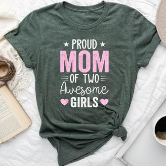 Mom Of 2 Girls Two Daughters Mother's Day Bella Canvas T-shirt - Monsterry UK
