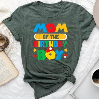 Mom Of The Birthday Boy Game Gaming Mom And Dad Family Bella Canvas T-shirt - Seseable