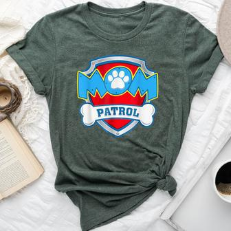 Mom Of The Birthday Boy Girl Dog Paw Family Matching Bella Canvas T-shirt | Mazezy