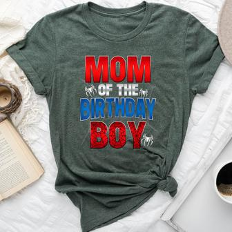 Mom Of The Birthday Boy Matching Family Spider Web Bella Canvas T-shirt - Seseable