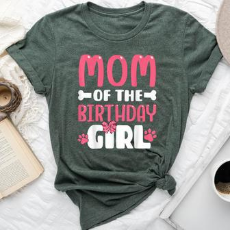 Mom Of The Birthday Girl Dog Paw Birthday Party Bella Canvas T-shirt - Seseable