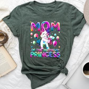 Mom Of The Birthday Princess Girl Flossing Unicorn Mommy Bella Canvas T-shirt - Thegiftio UK