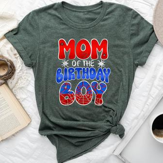 Mom Of The Birthday Spider Web Boy Mom And Dad Family Bella Canvas T-shirt - Monsterry AU