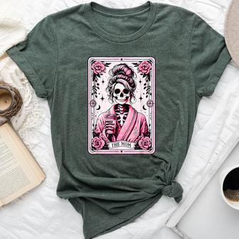 The Mom Tarot Card Skeleton Mama Coffee Happy Mother's Day Bella Canvas T-shirt | Mazezy UK